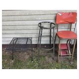 Folding Step Stool/Chair, Metal Stool No Seat,
