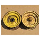 2 Metal Tire Rims Lawnmower or Garden Cart Size