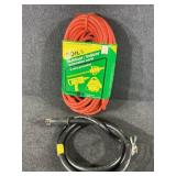 50Ft Orange Extension Cord, 3 Conductor Ext. Cord
