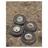 4 Tires On Rims 4.10/3.50-4
