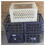 5 Plastic Milk Crates