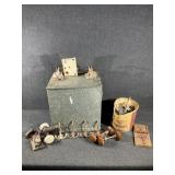 Milk Box With Old Door Knobs & Hardware