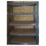 Metal Shelving Unit with Wooden Shelves