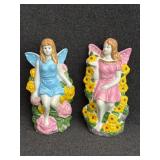 Ceramic Flower Fairy Figurines (2)