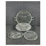 Jeannette National Clear Glass 6 Section Relish
