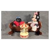 Plush Mini Mouse Doll, Small Wood Cradle,Gorilla