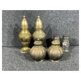 Plated Metal salt and pepper shakers (2)