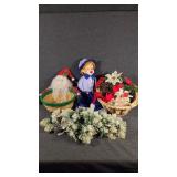 Holiday Candle Centerpiece, Porcelain-Faced Clown