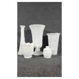 White Milk Glass Decor Items