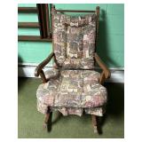 Wooden Rocking Chairs Americana Collage Pattern