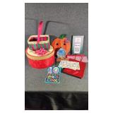 Poinsettia Round Box, Tinsel Jack O Lantern
