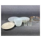 Anchor Hocking bubble bowl, Fire King white bowls