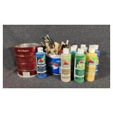 Acrylic Paint Color Assortment & Brushes