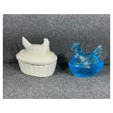 Degenhart Marine Blue Mini Hen On Nest