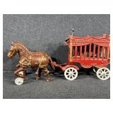 Cast Iron Horse-Drawn Classic Circus Wagon Toy