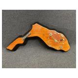 Wooden Florida State Shape Clock
