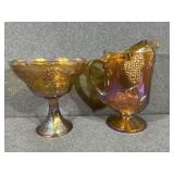 Indiana Glass Iridescent Marigold Pitcher