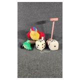 Fuzzy Dice, Talking Parrot, Dino Bike Horn, Hat