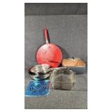Square Frying Pan W/Stainless Frying Basket, Pans