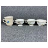 China Tea Cups (3), Floral coffee cup (1)