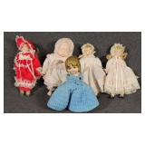 Porcelain or Bisque Collector Dolls In Outfits(5)