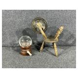 Miniature Wooden Spinning Wheel