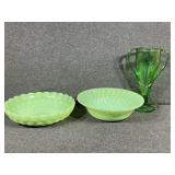 Fostoria "Tut" Green Uranium Trophy Vase
