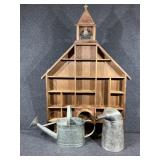 Knick Knack Display Shelf, Metal Flower Can, Oil