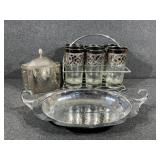 Silver plated with red velvet trinket box etched