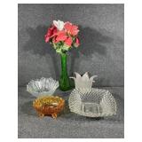 Partylite tulip vase, Crystal bowls, Marigold