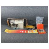Vintage draw woodworking knife, folding tape
