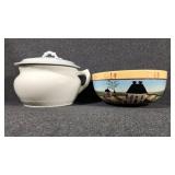 Ceramic Serving Bowl,,White Soup Tureen