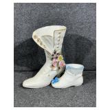Porcelain Tall Decorative Boot, Baby shoe
