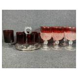 Indiana glass Ruby Red Diamond point goblets (5)
