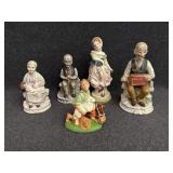 Hand Painted Ceramic & Bisque Figurines Elderly P