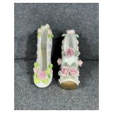 Porcelain shoes with 3d roses