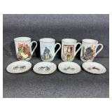 Norman Rockwell Cups(4)