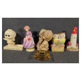 Ceramic Owls,Lighthouse Souvenir, Glass Ashtray