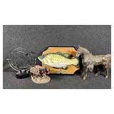 Clydesdale horses-ceramic, brass horses, Big