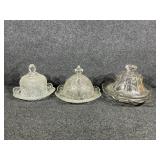 Crystal Glass Butter/Cheese covered dishes