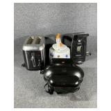 2 Slice Toaster, Can Openers, Enamel Tea Kettle