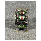Miniature Cast Iron Coffee Grinder Figurine W/Hand