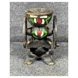 Miniature Cast Iron Coffee Grinder Figurine Hand P