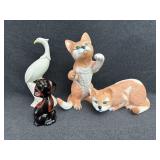 Ceramic Cat & Dog Figurines, Ceramic Peacock Figur