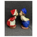 Ceramic Dutch Boy & Girl Kissing Figurines