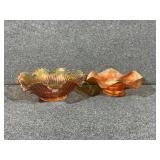 Marigold Blackberry Spray Carnival Glass Ruffle