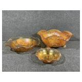 Imperial Glass Marigold Rose Pattern Fluted Bowl