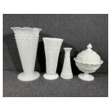 Westmoreland Milk glass Berries lidded candy dish