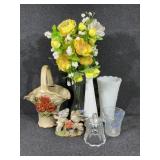Anchor Hocking Milk Glass Pearl and Teardrop vase