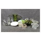 Avocado Footed Ice Tea Tumbler, Small Bowl, Candle